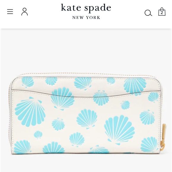 NWT-Kate Spade-Morgan-Seashell ๐Embossed-Zip-Around Continental Wallet-$210 - Picture 10 of 12